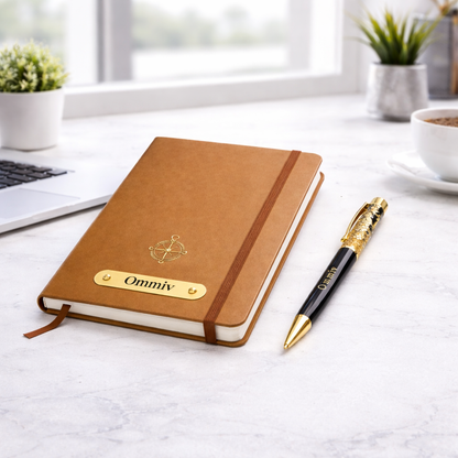 Luxury Diary with Gold Flakes Pen Set