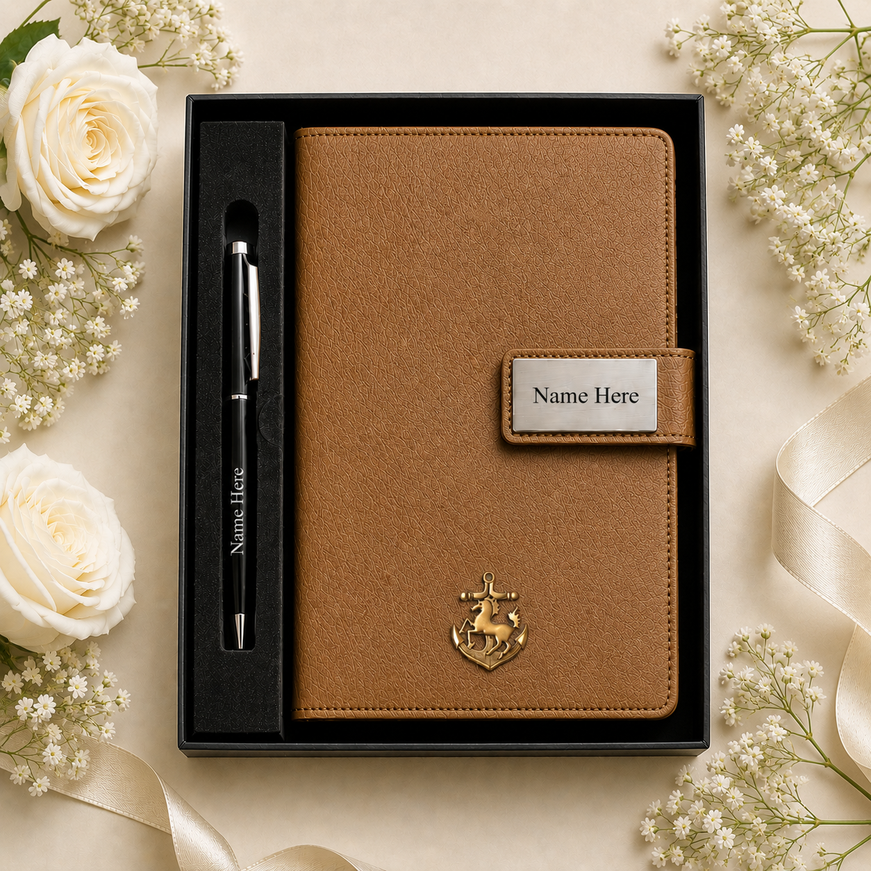 Premium Name Engraved Diary with Charm