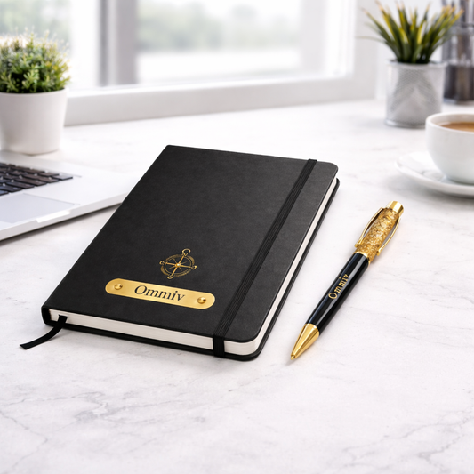 Luxury Diary with Gold Flakes Pen Set