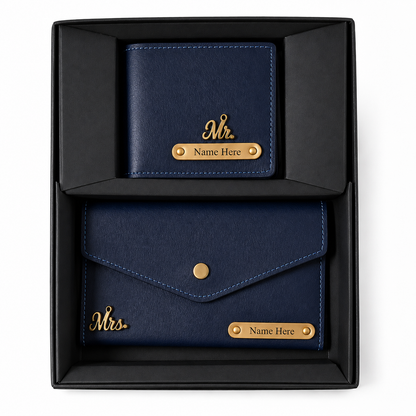 Personalized Wallet & Minimal Wallet Gift Set for Couples