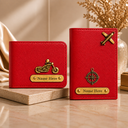Premium Personalized Wallet & Passport Cover Set for Men