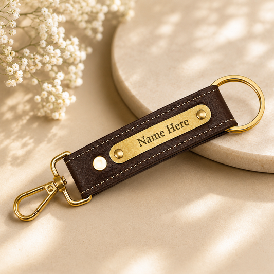 Personalized Nexon Leather Keychain with Name Engraving