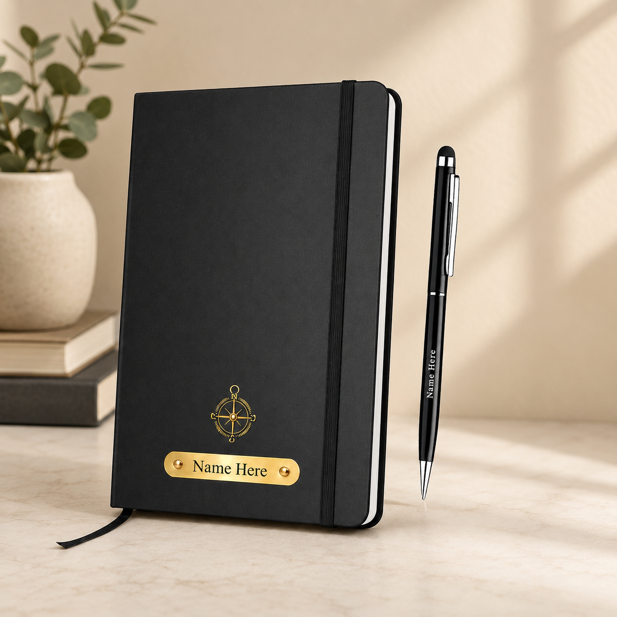Custom Name Diary with Rubber Grip Pen