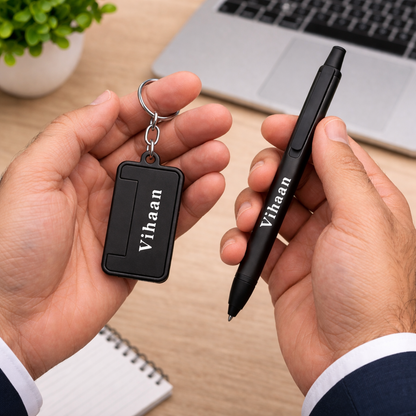 Personalized Metal Pen & Keychain Gift Set for Men
