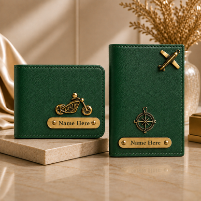 Premium Personalized Wallet & Passport Cover Set for Men