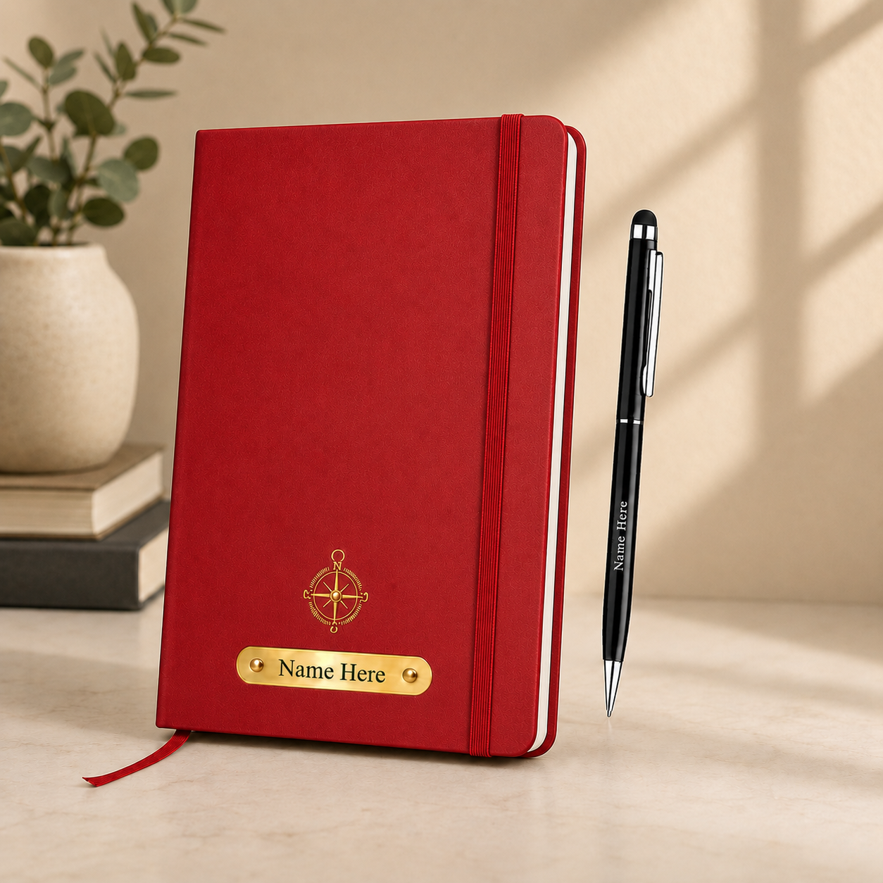 Custom Name Diary with Rubber Grip Pen