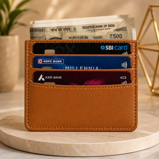 Genuine Leather Slim Card Wallet for Men & Women