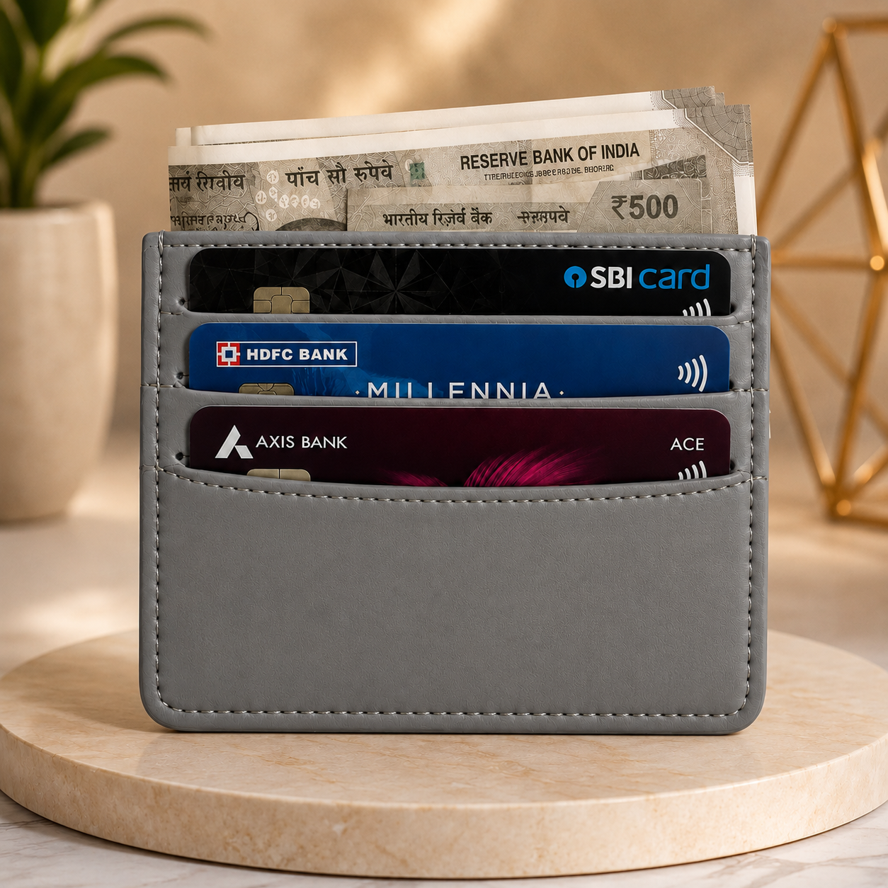 Genuine Leather Slim Card Wallet for Men & Women