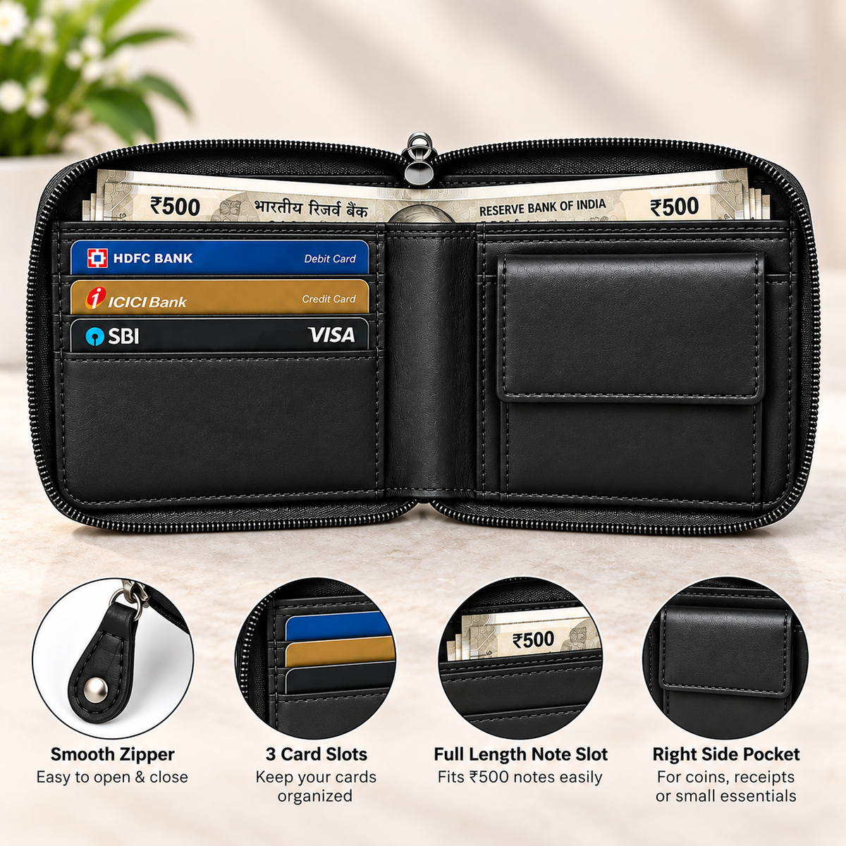 Premium Croc Textured Leather Wallet for Men