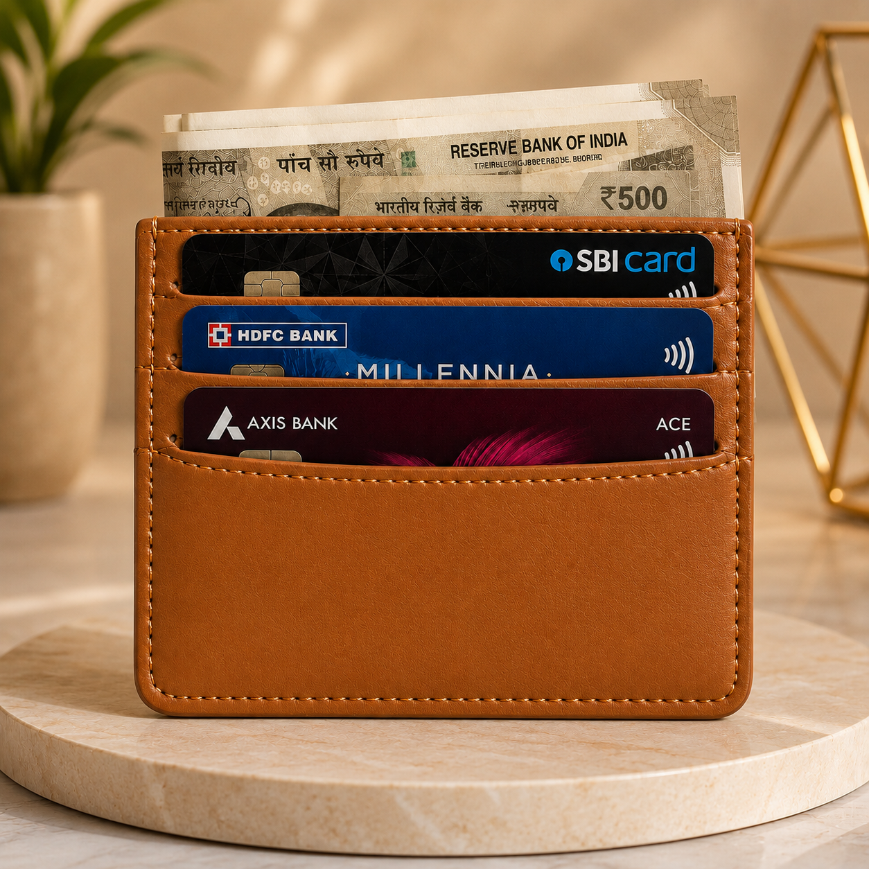 Genuine Leather Slim Card Wallet for Men & Women
