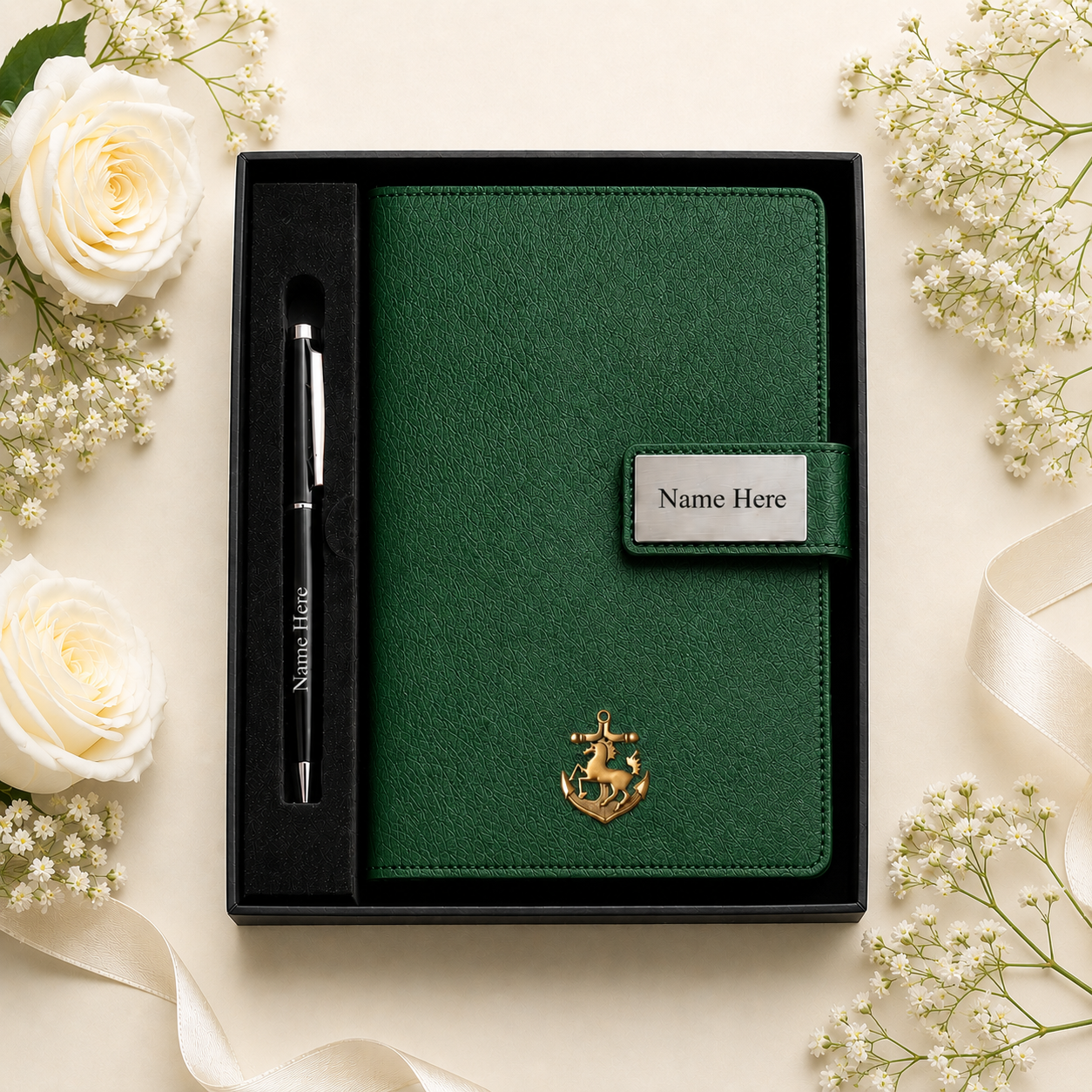 Premium Name Engraved Diary with Charm