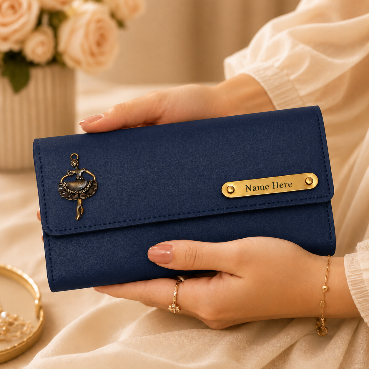 Personalized Name Clutch with Charm