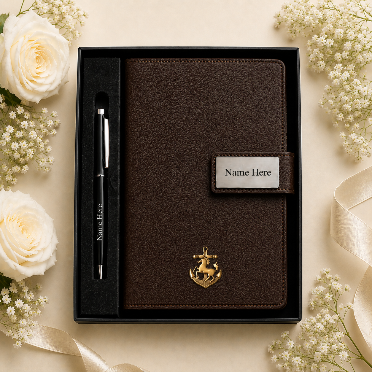 Premium Name Engraved Diary with Charm