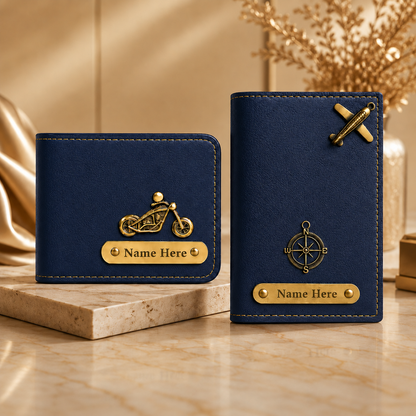 Premium Personalized Wallet & Passport Cover Set for Men