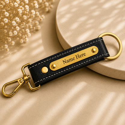 Personalized Nexon Leather Keychain with Name Engraving