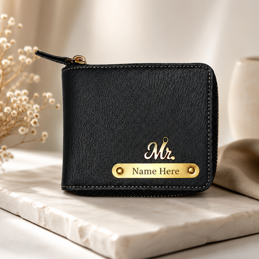 Personalized Unisex Wallet With Name & Charm