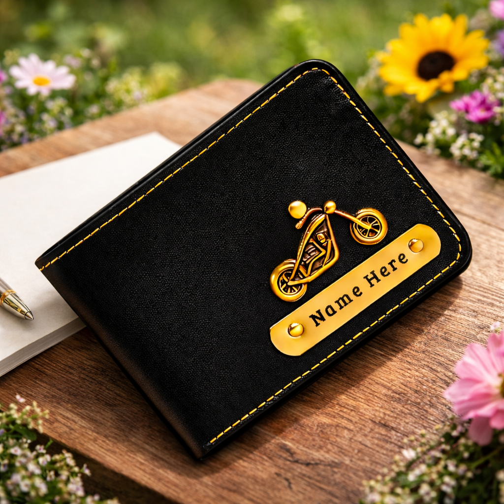 Premium Men's Wallet Personalized with Name & Charm