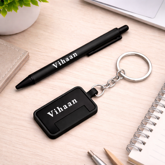 Personalized Metal Pen & Keychain Gift Set for Men
