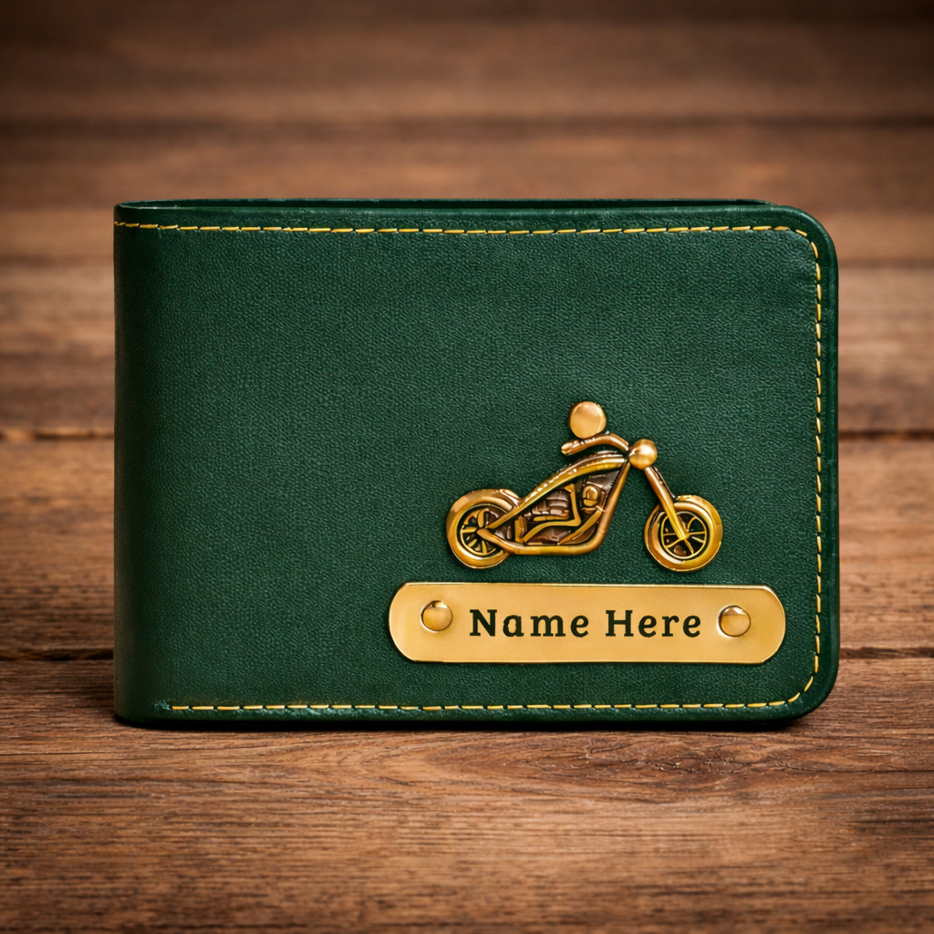 Premium Men's Wallet Personalized with Name & Charm