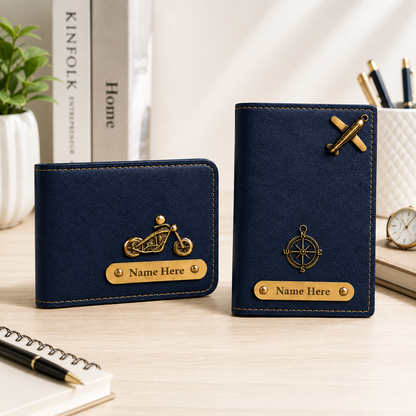 Premium Personalized Wallet & Passport Cover Set for Men