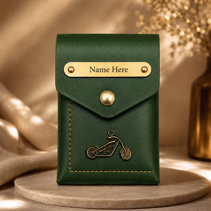 Customized Flip Leather Wallet with Name