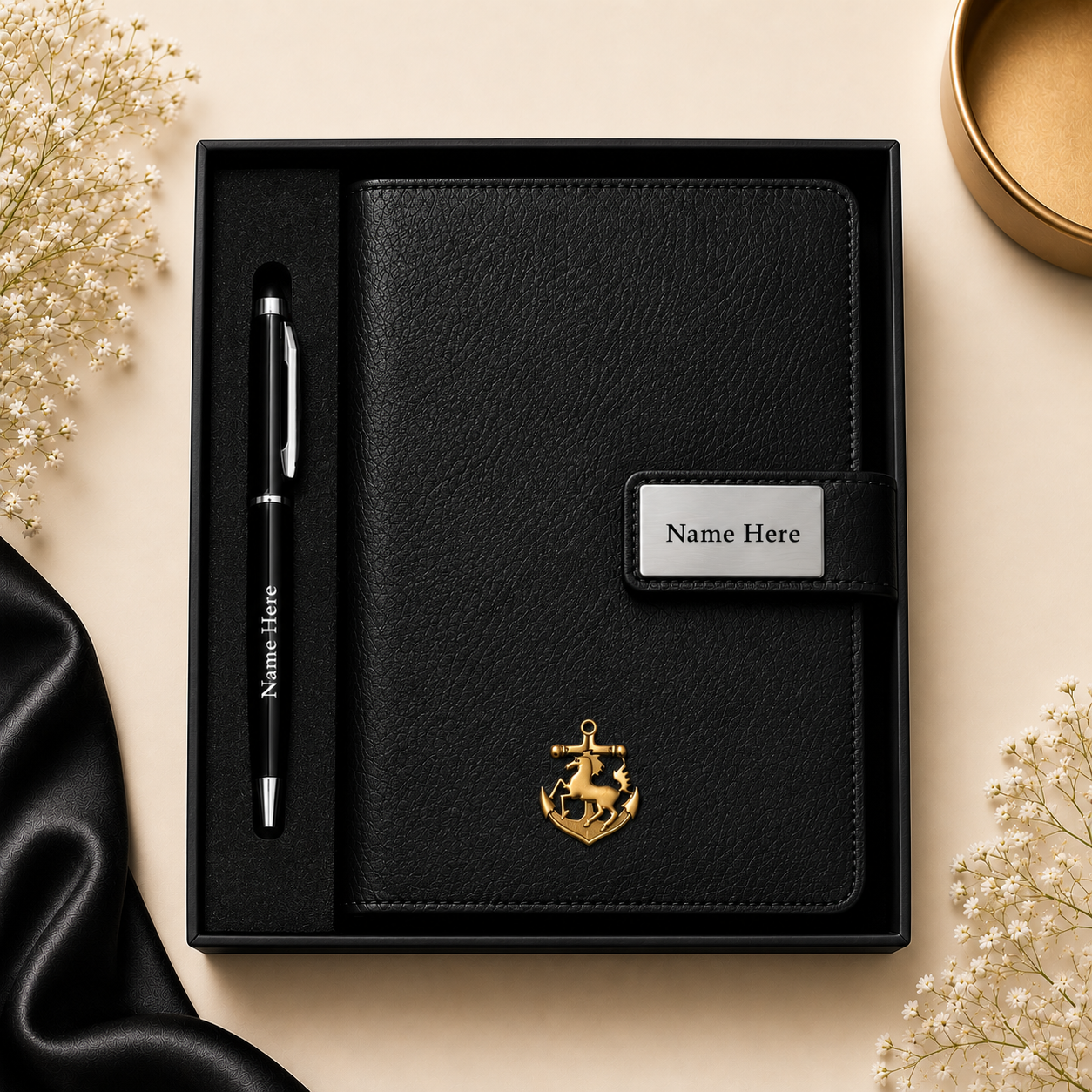 Premium Name Engraved Diary with Charm