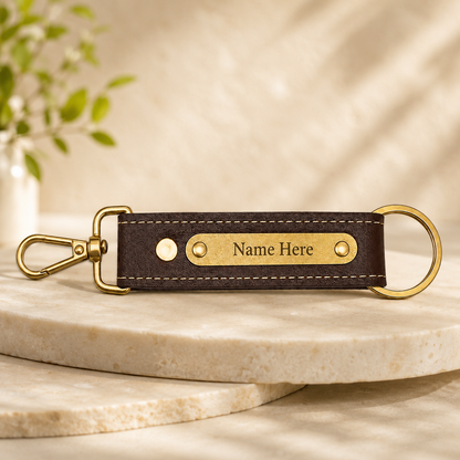 Personalized Nexon Leather Keychain with Name Engraving