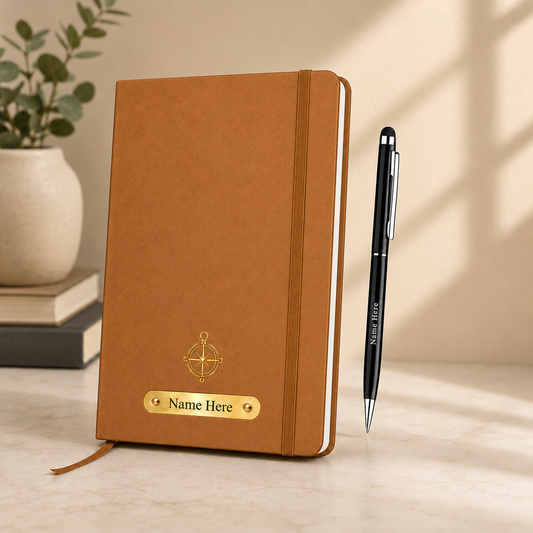 Custom Name Diary with Rubber Grip Pen
