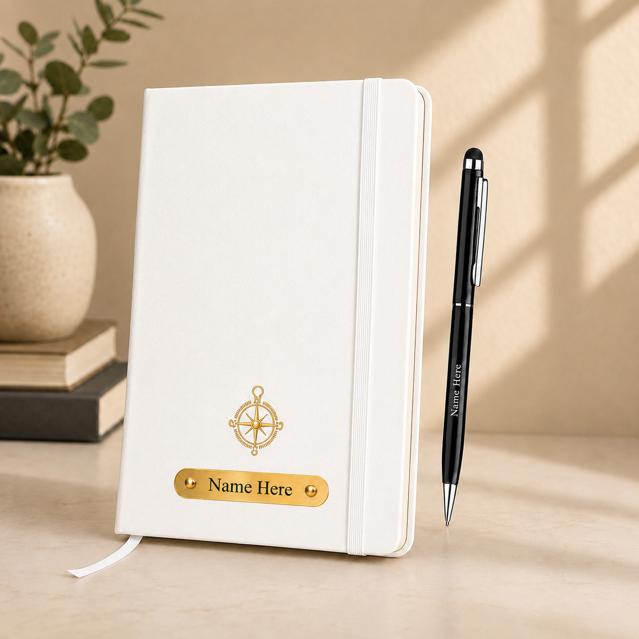 Custom Name Diary with Rubber Grip Pen