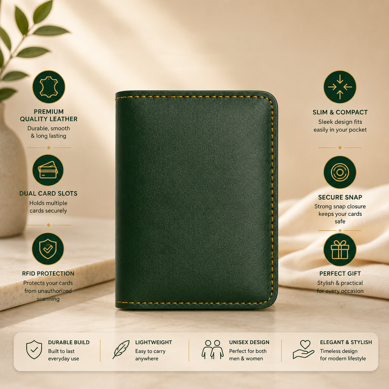 Classic Small Leather Wallet for Men