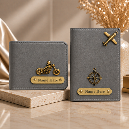 Premium Personalized Wallet & Passport Cover Set for Men