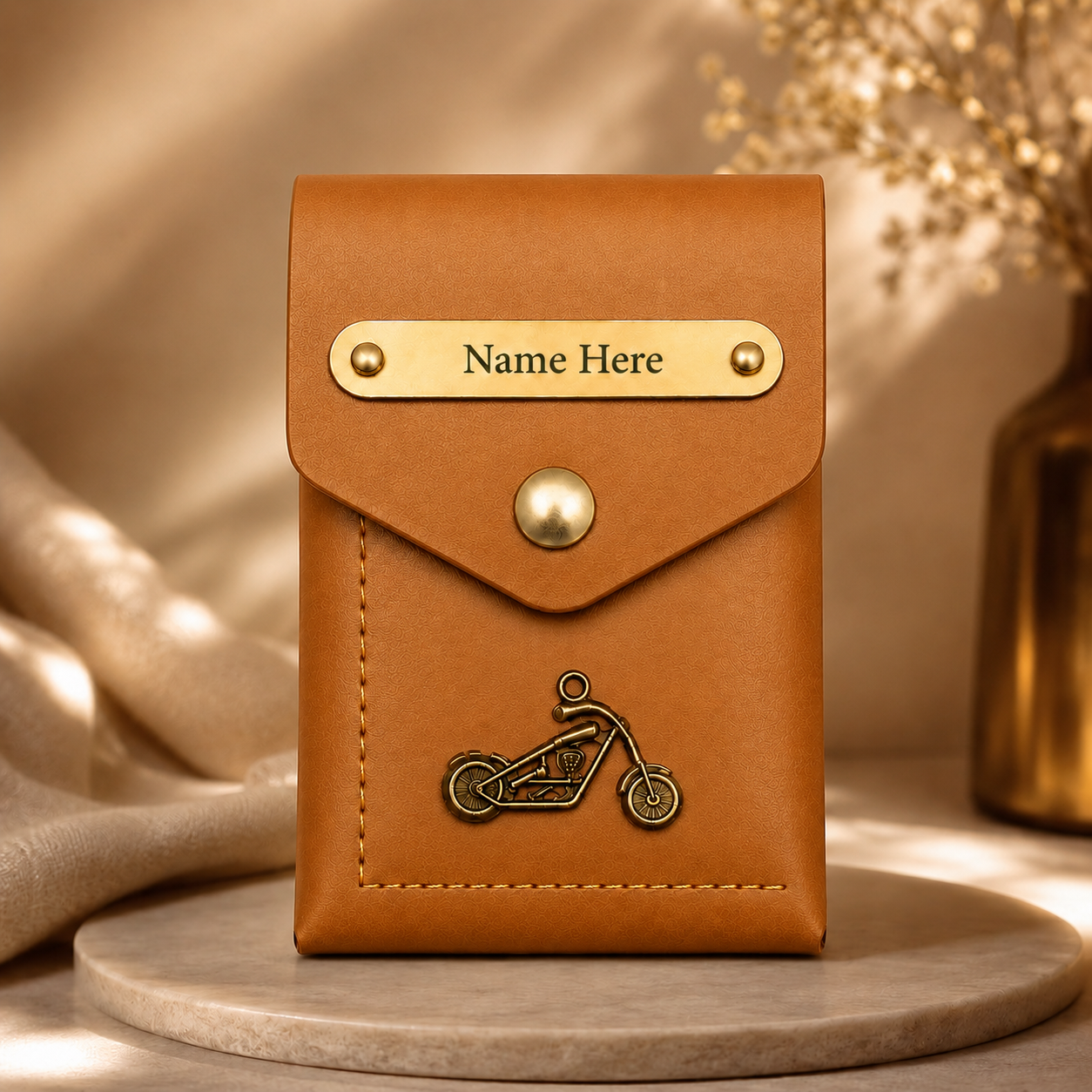 Customized Flip Leather Wallet with Name