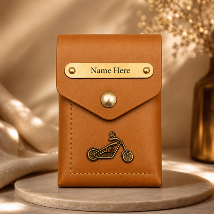 Customized Flip Leather Wallet with Name
