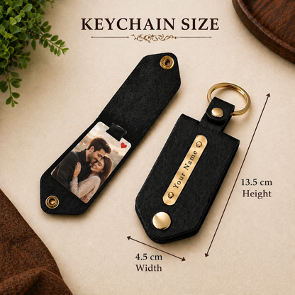 Personalized Leather Photo Keychain
