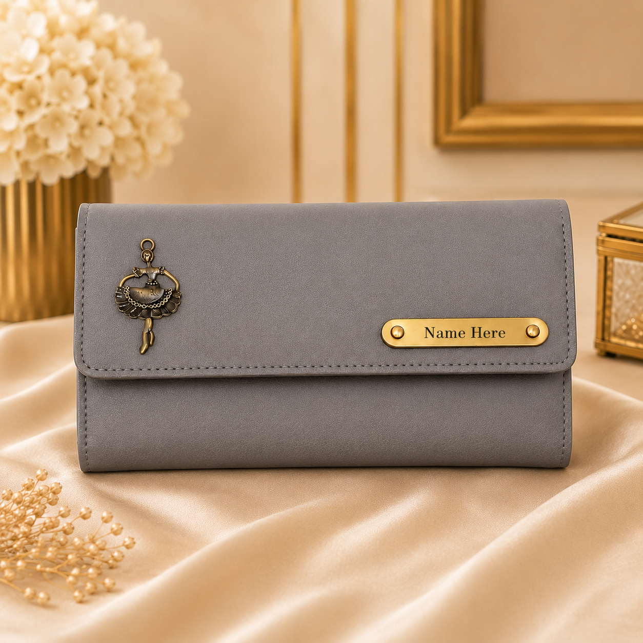 Personalized Name Clutch with Charm