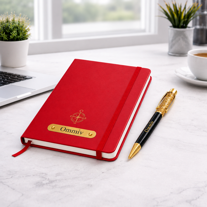 Luxury Diary with Gold Flakes Pen Set