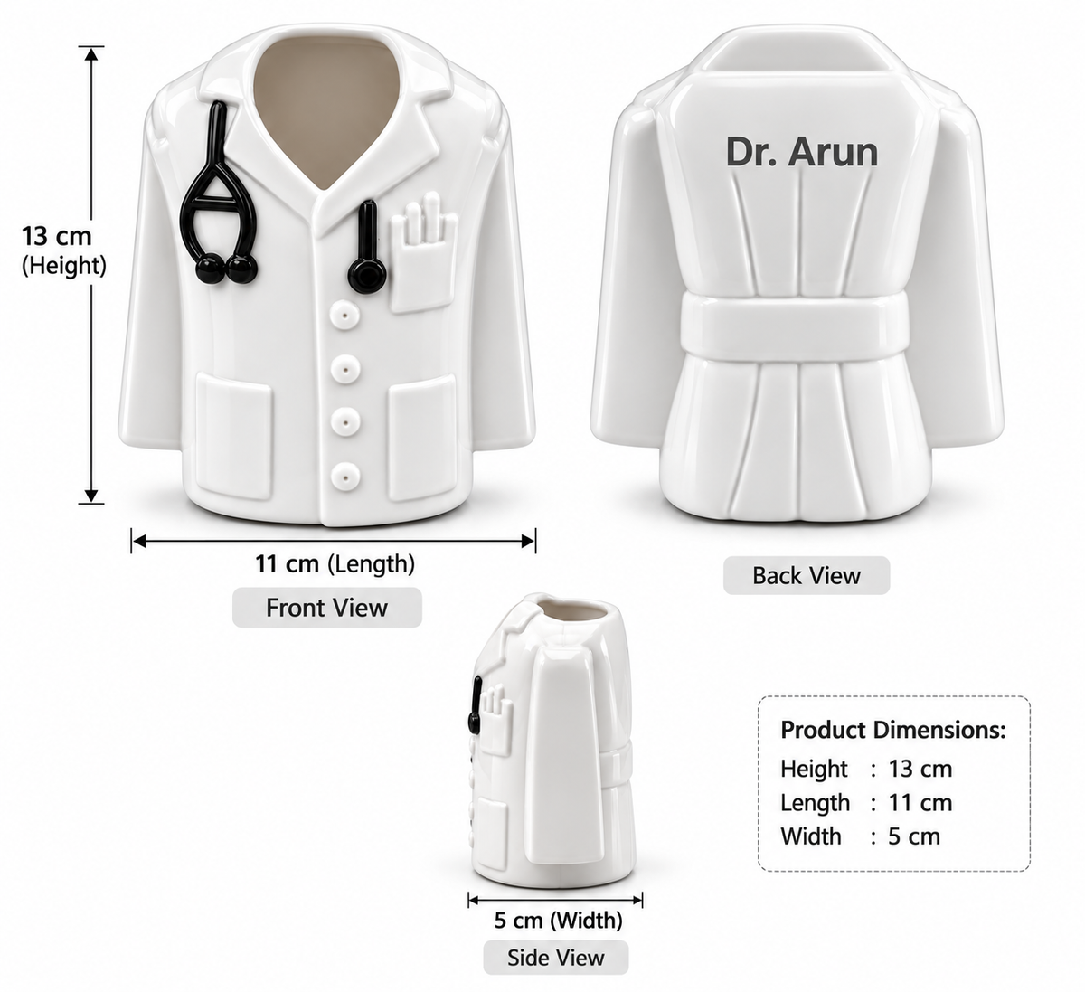 Personalized Doctor Coat Pen Stand