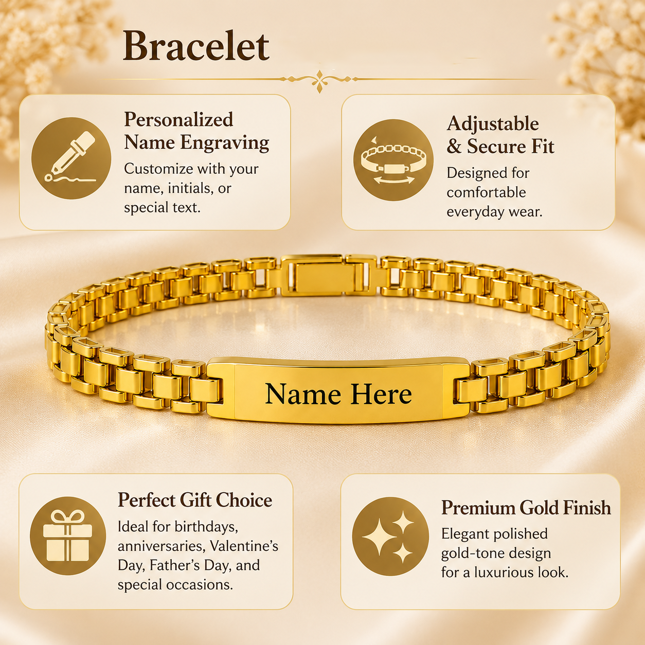Custom Engraved Men's Bracelet