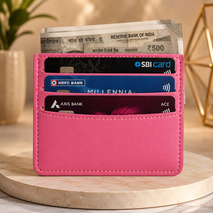 Genuine Leather Slim Card Wallet for Men & Women