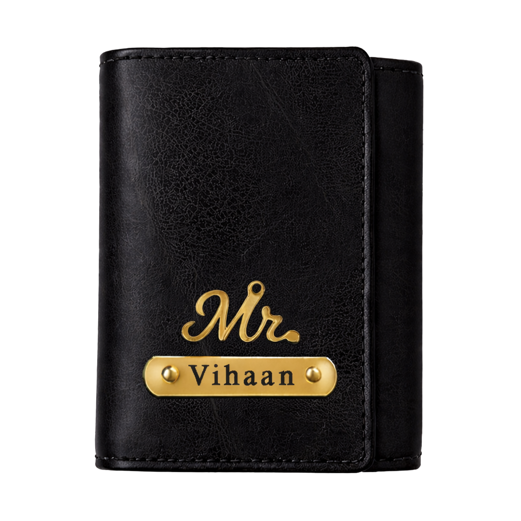 Personalized Men's Trifold Leather Wallet