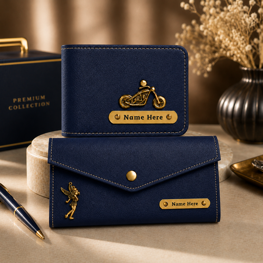 Personalized Wallet & Minimal Wallet Gift Set for Couples