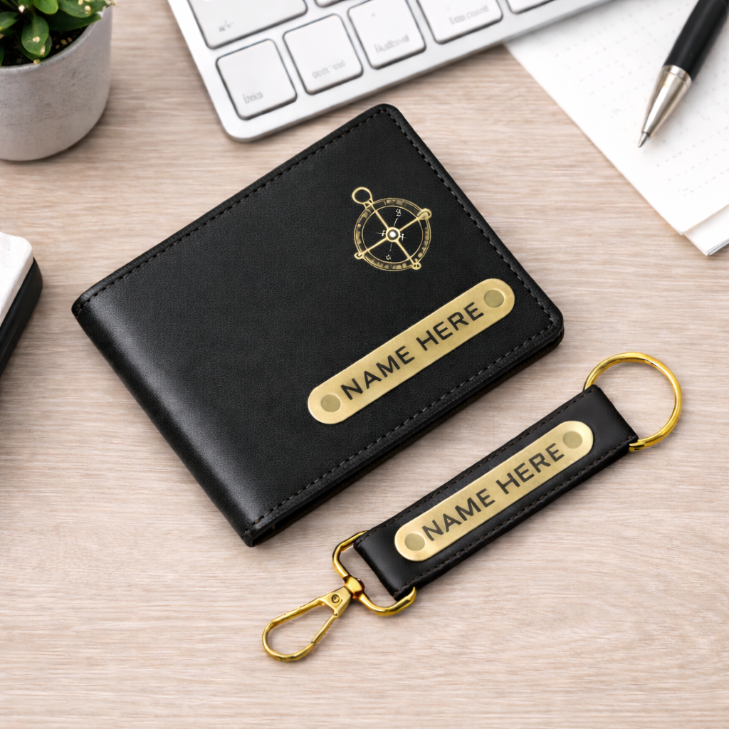Premium Customized Wallet & Keychain Combo for Men
