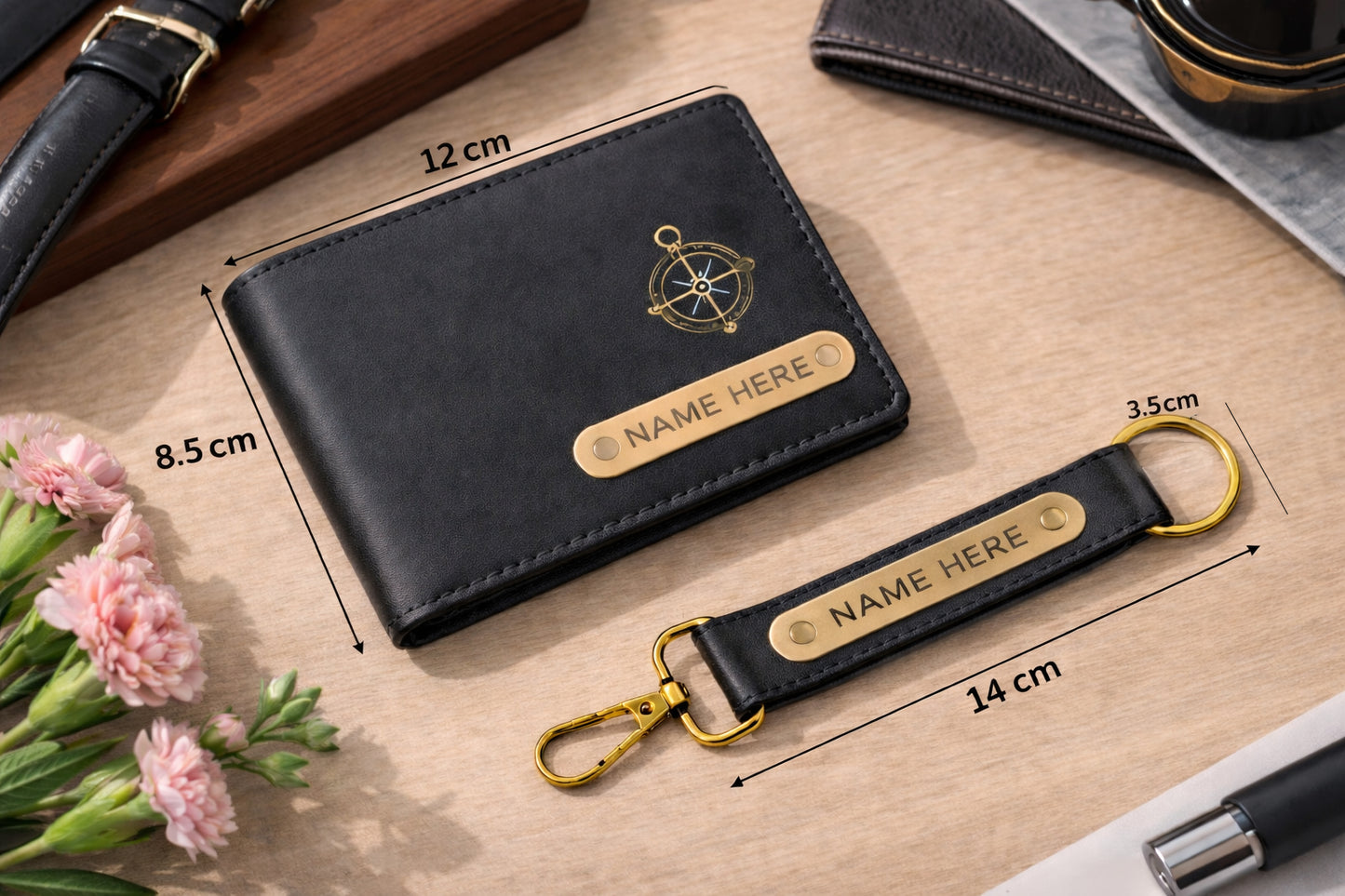 Premium Customized Wallet & Keychain Combo for Men