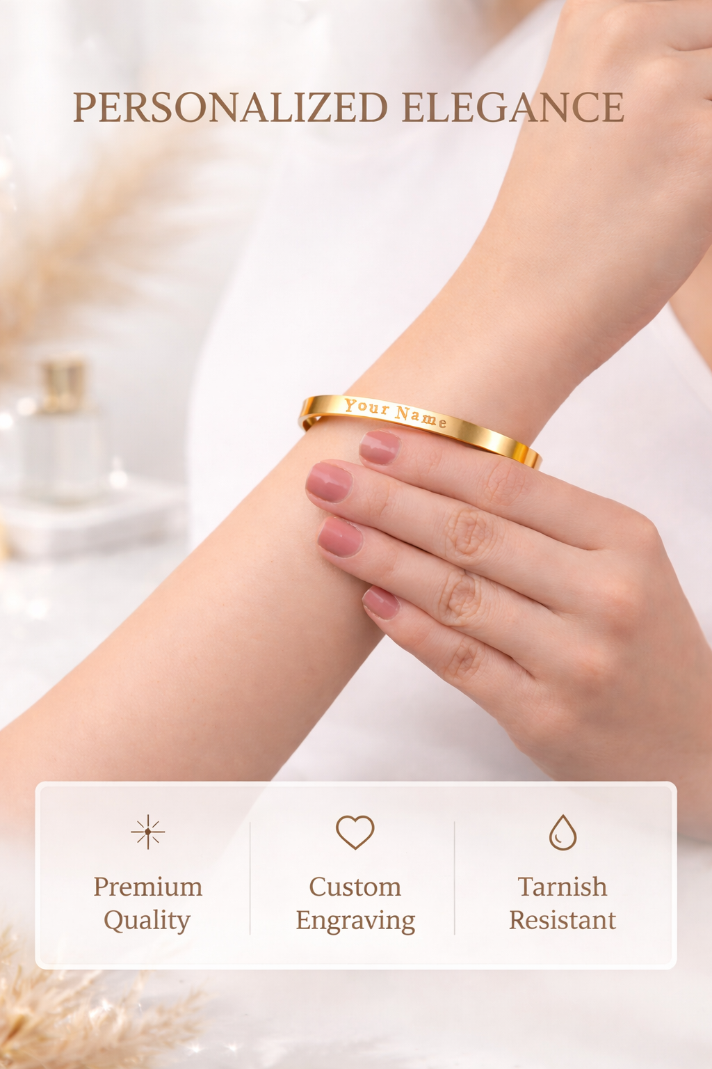 Personalized Name Engraved Kada Bracelet for Men