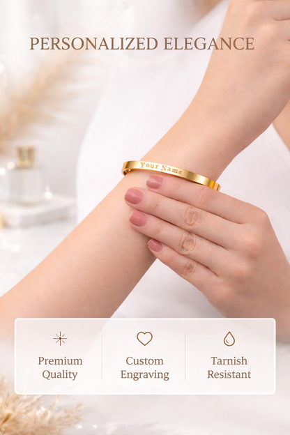 Personalized Name Engraved Kada Bracelet for Men