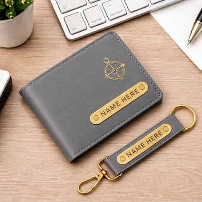 Premium Customized Wallet & Keychain Combo for Men