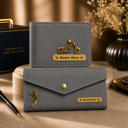 Personalized Wallet & Minimal Wallet Gift Set for Couples