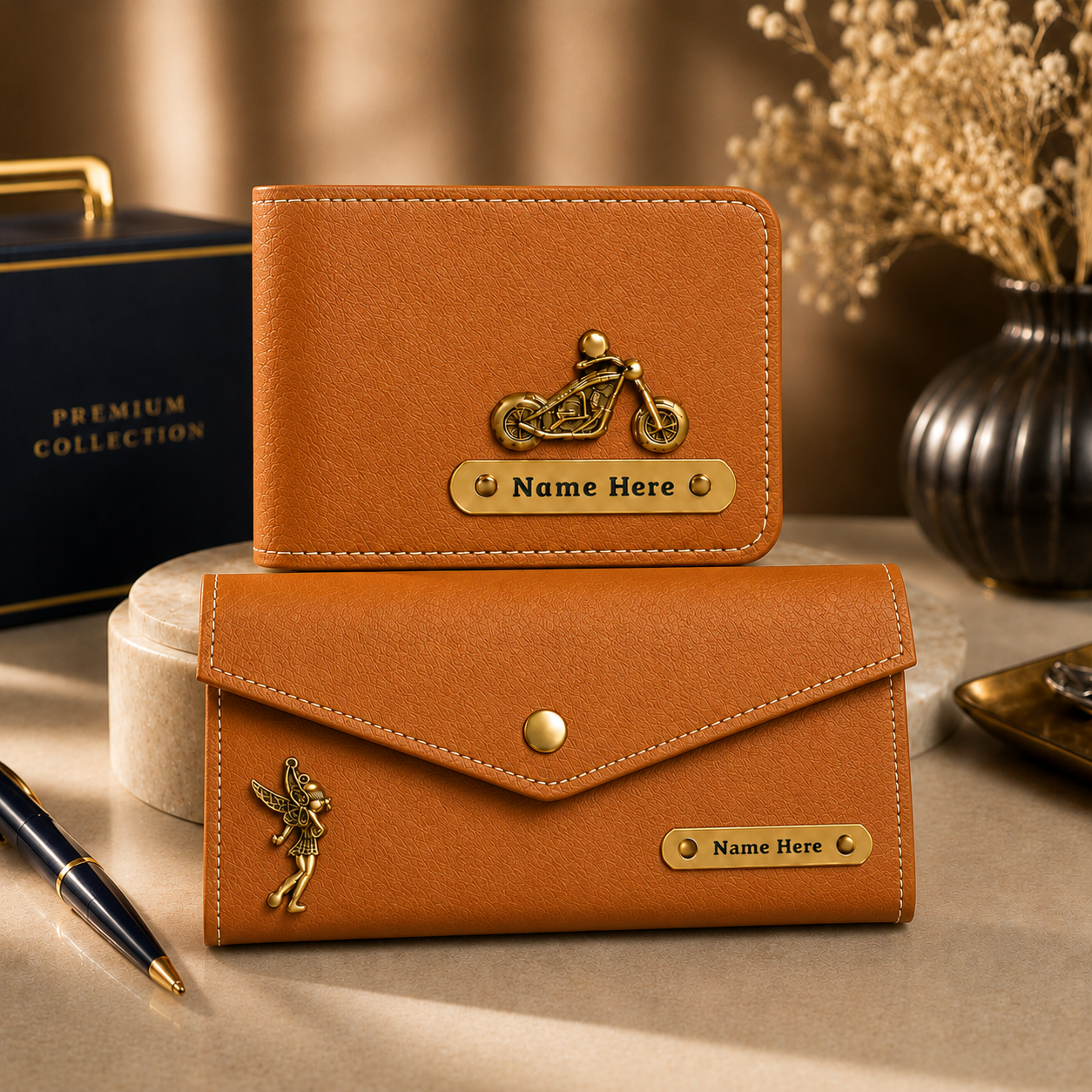 Personalized Wallet & Minimal Wallet Gift Set for Couples
