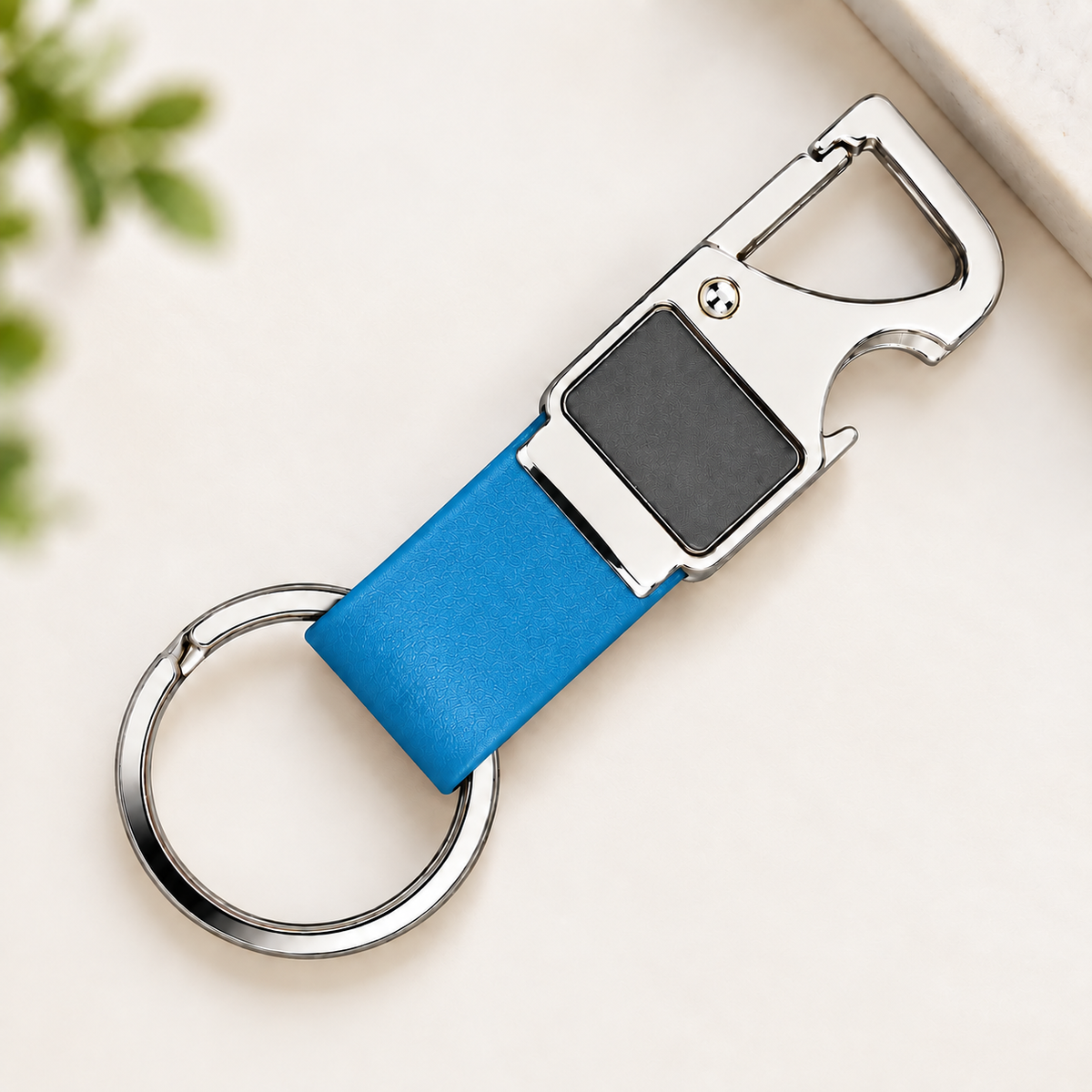 Premium Leather Metal Keychain for Men