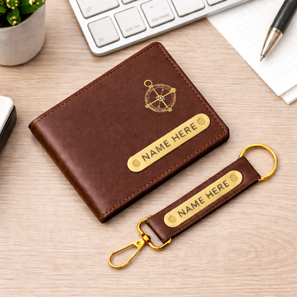Premium Customized Wallet & Keychain Combo for Men